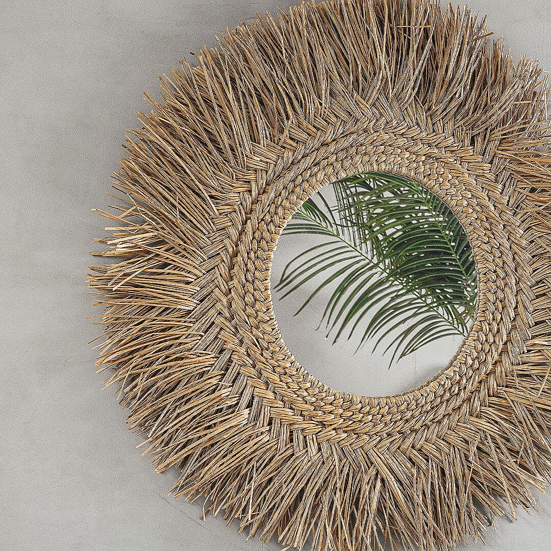 Огледало с бамбукова рамка I естествен цвят