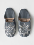 Марокански чехли Babouche с пайети в тъмносив цвят