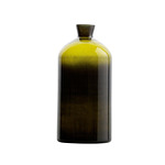 Стъклена ваза в маслиново зелен цвят