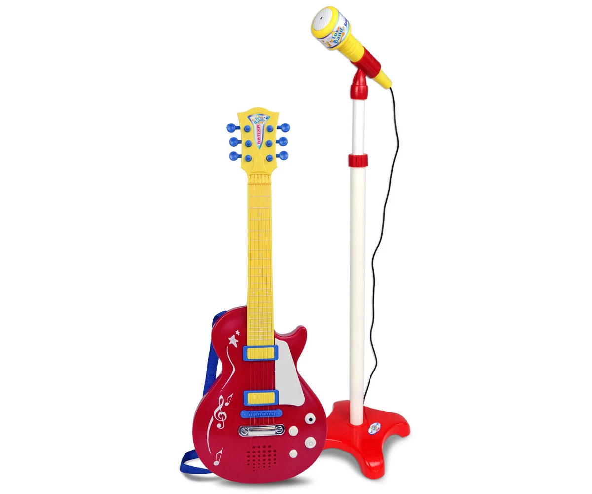Bontempi Електронна рок китара и микрофон със стойка 24 5832