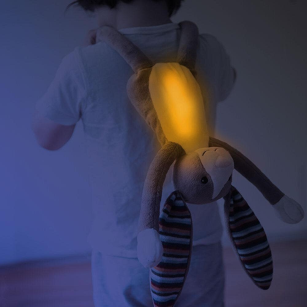 ZAZU Зайчето БО Плюшена играчка с нощна светлина с успокояващи мелодии ZA-BO-01