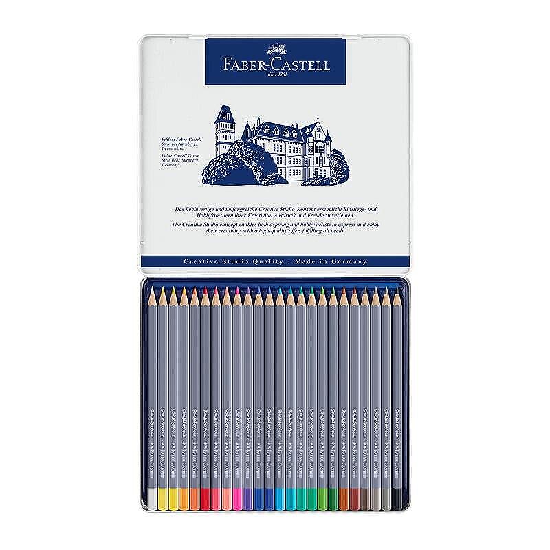 Faber-Castell Акварелни моливи Goldfaber Aqua, 24 цвята, в метална кутия 1015120416