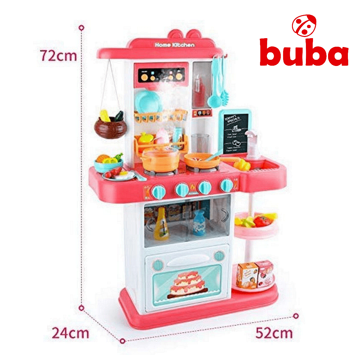 Детска кухня Buba Home Kitchen, 43 части, 889-164, розова 889-164