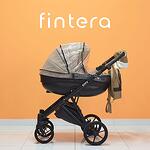 Бебешка количка Fintera City, Модел 2 в 1, Еко кожа, Бежов цвят + Чанта, Дъждобран, Комарник, Поставка за чаша, Зимни ръкавици, Постелка за преповиване