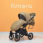 Бебешка количка Fintera City, Модел 2 в 1, Еко кожа, Бежов цвят + Чанта, Дъждобран, Комарник, Поставка за чаша, Зимни ръкавици, Постелка за преповиване
