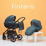 Бебешка количка Fintera City, Модел 2 в 1, Плат, Зелен цвят + Чанта, Дъждобран, Комарник, Поставка за чаша, Зимни ръкавици, Постелка за преповиване