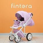 Бебешка количка Fintera Grand, модел 2 в 1, Розов цвят + Чанта, Дъждобран, Комарник, Зимни ръкавици, Поставка за чаша, Постелка за преповиване