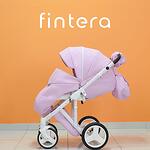 Бебешка количка Fintera Grand, модел 3 в 1, Розов цвят + Чанта, Дъждобран, Комарник, Зимни ръкавици, Поставка за чаша, Постелка за преповиване
