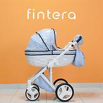 Бебешка количка Fintera Grand, модел 3 в 1, Син цвят + Чанта, Дъждобран, Комарник, Зимни ръкавици, Поставка за чаша, Постелка за преповиване