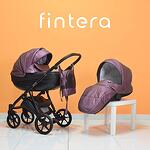 Бебешка количка Fintera City, Модел 2 в 1, Еко кожа, Лилав цвят + Чанта, Дъждобран, Комарник, Поставка за чаша, Зимни ръкавици, Постелка за преповиване