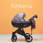 Бебешка количка Fintera City, Модел 2 в 1, Еко кожа, Лилав цвят + Чанта, Дъждобран, Комарник, Поставка за чаша, Зимни ръкавици, Постелка за преповиване