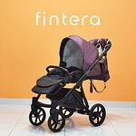 Бебешка количка Fintera City, Модел 2 в 1, Еко кожа, Лилав цвят + Чанта, Дъждобран, Комарник, Поставка за чаша, Зимни ръкавици, Постелка за преповиване