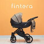 Бебешка количка Fintera Next, Модел 2 в 1, Тъмно бежов цвят от плат + Чанта, Дъждобран, Комарник, Поставка за чаша, Зимни ръкавици, Постелка за преповиване