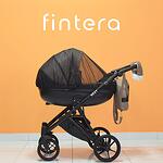 Бебешка количка Fintera Next, Модел 2 в 1, Тъмно бежов цвят от плат + Чанта, Дъждобран, Комарник, Поставка за чаша, Зимни ръкавици, Постелка за преповиване
