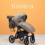 Бебешка количка Fintera Next, Модел 2 в 1, Тъмно бежов цвят от плат + Чанта, Дъждобран, Комарник, Поставка за чаша, Зимни ръкавици, Постелка за преповиване
