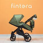 Бебешка количка Fintera Next, Модел 2 в 1, Еко кожа, Зелен цвят + Чанта, Дъждобран, Комарник, Поставка за чаша, Зимни ръкавици, Постелка за преповиване