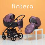 Бебешка количка Fintera Next, Модел 2 в 1, Еко кожа, Лилав цвят + Чанта, Дъждобран, Комарник, Поставка за чаша, Зимни ръкавици, Постелка за преповиване