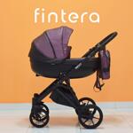 Бебешка количка Fintera Next, Модел 2 в 1, Еко кожа, Лилав цвят + Чанта, Дъждобран, Комарник, Поставка за чаша, Зимни ръкавици, Постелка за преповиване