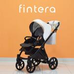 Бебешка количка Fintera Cross, Модел 2 в 1, Еко кожа, Бял цвят + Чанта, Дъждобран, Комарник, Поставка за чаша, Зимни ръкавици, Постелка за преповиване