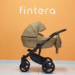 Количка Fintera Standard, Модел 3 в 1, Еко кожа, Бежов цвят + Подарък чанта, дъждобран, мрежа против комари и поставка за чаша