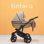 Количка Fintera Standard, Модел 3 в 1, Еко кожа, Бежов цвят + Подарък чанта, дъждобран, мрежа против комари и поставка за чаша
