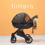 Бебешка количка Fintera City, Модел 3 в 1, Еко кожа, Бежов цвят + Чанта, Дъждобран, Комарник, Поставка за чаша, Зимни ръкавици, Постелка за преповиване