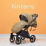 Бебешка количка Fintera City, Модел 3 в 1, Еко кожа, Бежов цвят + Чанта, Дъждобран, Комарник, Поставка за чаша, Зимни ръкавици, Постелка за преповиване