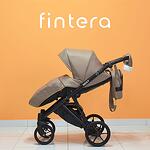 Бебешка количка Fintera Next, Модел 3 в 1, Тъмно бежов цвят от плат + Чанта, Дъждобран, Комарник, Поставка за чаша, Зимни ръкавици, Постелка за преповиване