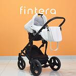 Количка Fintera Standard, Модел 3 в 1, Еко кожа, Бял цвят + Подарък чанта, дъждобран, мрежа против комари и поставка за чаша