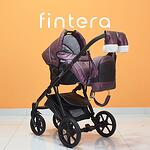Бебешка количка Fintera Next, Модел 3 в 1, Еко кожа, Лилав цвят + Чанта, Дъждобран, Комарник, Поставка за чаша, Зимни ръкавици, Постелка за преповиване