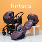 Бебешка количка Fintera Next, Модел 4 в 1, Еко кожа, Лилав цвят + Чанта, Дъждобран, Комарник, Поставка за чаша, Зимни ръкавици, Постелка за преповиване-Copy