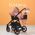 Бебешка количка Fintera Next, Модел 3 в 1, Плат, Цвят корал + Чанта, Дъждобран, Комарник, Поставка за чаша, Зимни ръкавици, Постелка за преповиване