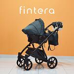 Бебешка количка Fintera City, Модел 3 в 1, Плат, Зелен цвят + Чанта, Дъждобран, Комарник, Поставка за чаша, Зимни ръкавици, Постелка за преповиване