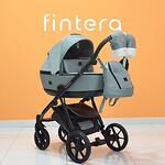 Бебешка количка Fintera Elegance, Модел 3 в 1, Плат, Зелен цвят + Чанта, Дъждобран, Комарник, Поставка за чаша, Зимни ръкавици, Постелка за преповиване
