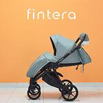 Бебешка количка Fintera Elegance, Модел 3 в 1, Плат, Зелен цвят + Чанта, Дъждобран, Комарник, Поставка за чаша, Зимни ръкавици, Постелка за преповиване