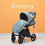 Бебешка количка Fintera Elegance, Модел 2 в 1, Плат, Зелен цвят + Чанта, Дъждобран, Комарник, Поставка за чаша, Зимни ръкавици, Постелка за преповиване