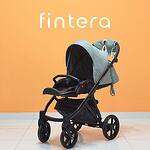 Бебешка количка Fintera Elegance, Модел 2 в 1, Плат, Зелен цвят + Чанта, Дъждобран, Комарник, Поставка за чаша, Зимни ръкавици, Постелка за преповиване