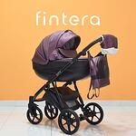 Бебешка количка Fintera City, Модел 3 в 1, Еко кожа, Лилав цвят + Чанта, Дъждобран, Комарник, Поставка за чаша, Зимни ръкавици, Постелка за преповиване