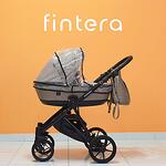Бебешка количка Fintera Elegance, Модел 3 в 1, Плат, Тъмно бежов цвят + Чанта, Дъждобран, Комарник, Поставка за чаша, Зимни ръкавици, Постелка за преповиване