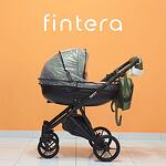 Бебешка количка Fintera Next, Модел 3 в 1, Еко кожа, Зелен цвят + Чанта, Дъждобран, Комарник, Поставка за чаша, Зимни ръкавици, Постелка за преповиване