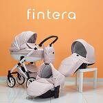 Бебешка количка Fintera City, Модел 3 в 1, Еко кожа, Светло син цвят + Чанта, Дъждобран, Комарник, Поставка за чаша, Зимни ръкавици, Постелка за преповиване-Copy
