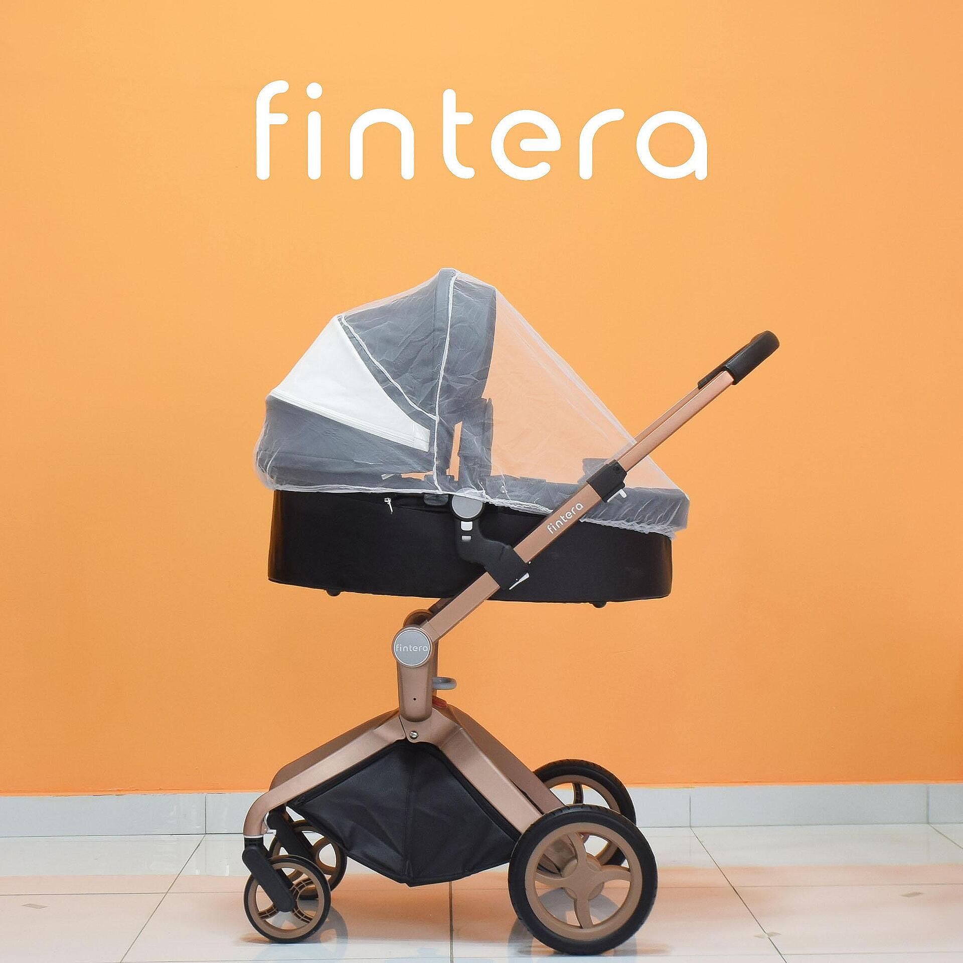 Бебешка количка Fintera Deluxe, Модел 3 в 1, Еко кожа черен цвят + Подарък чанта, дъждобран и комарник-Copy