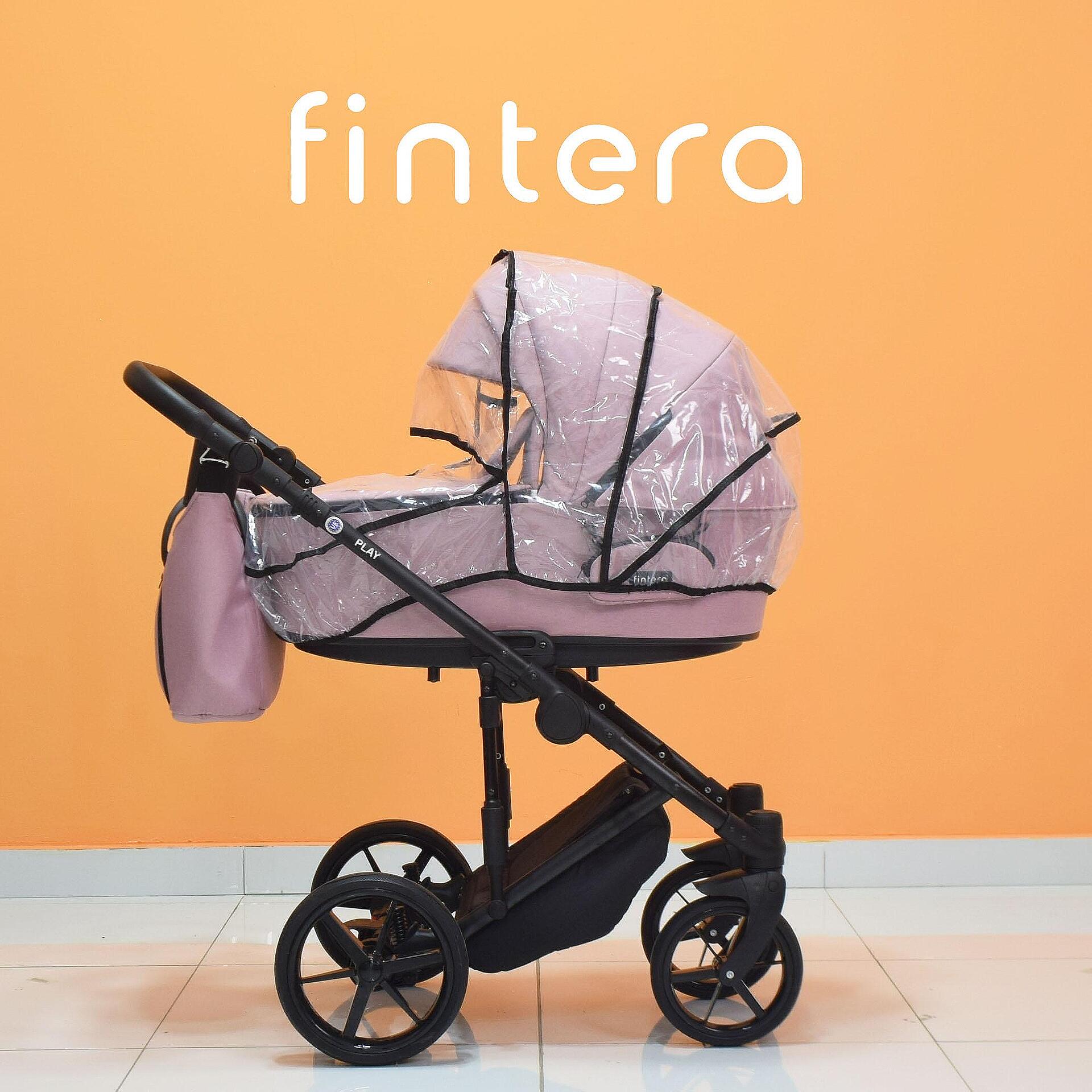 Бебешка количка Fintera Play, Модел 2 в 1, Плат, Цвят пепел от рози + Чанта, Дъждобран, Комарник, Поставка за чаша