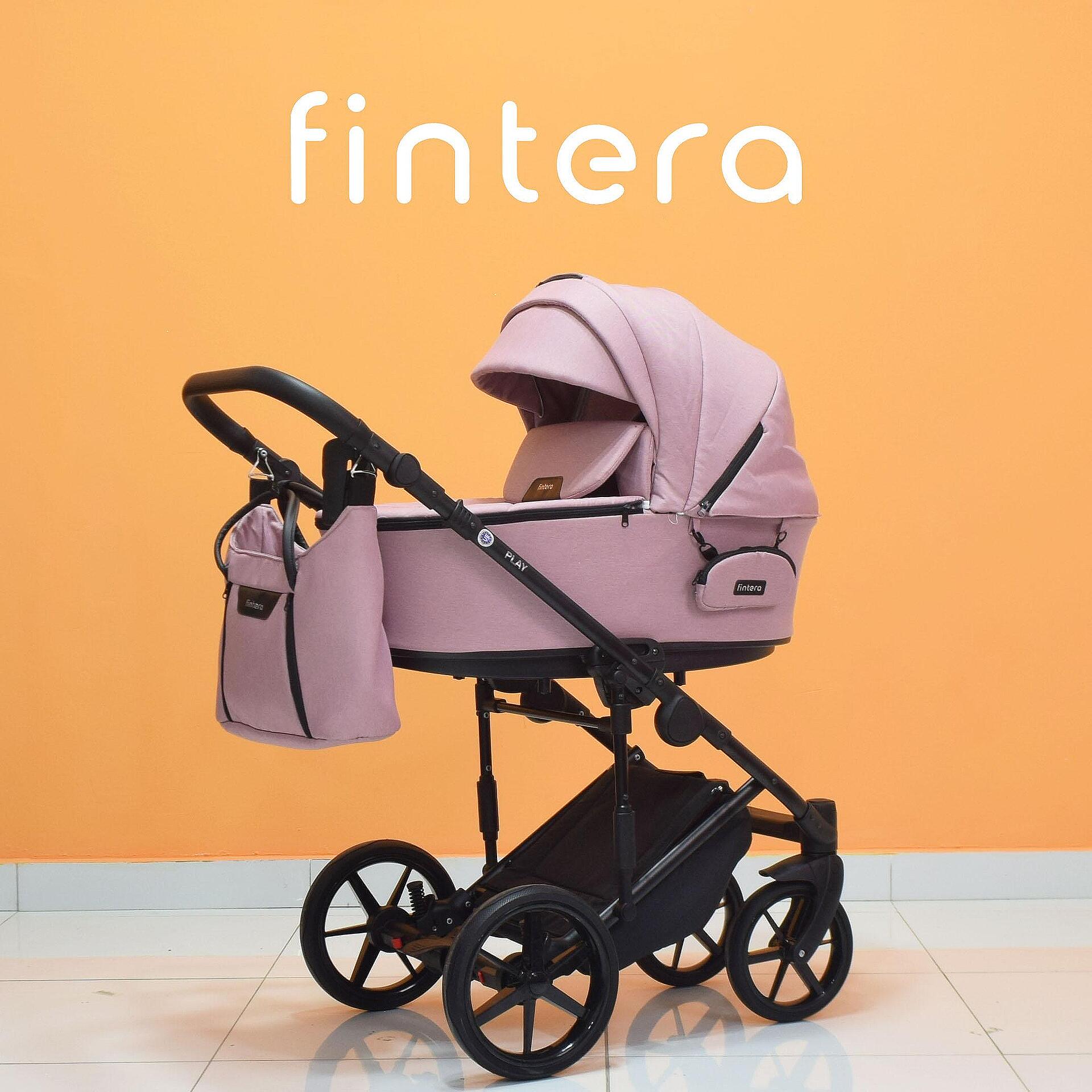 Бебешка количка Fintera Play, Модел 2 в 1, Плат, Цвят пепел от рози + Чанта, Дъждобран, Комарник, Поставка за чаша