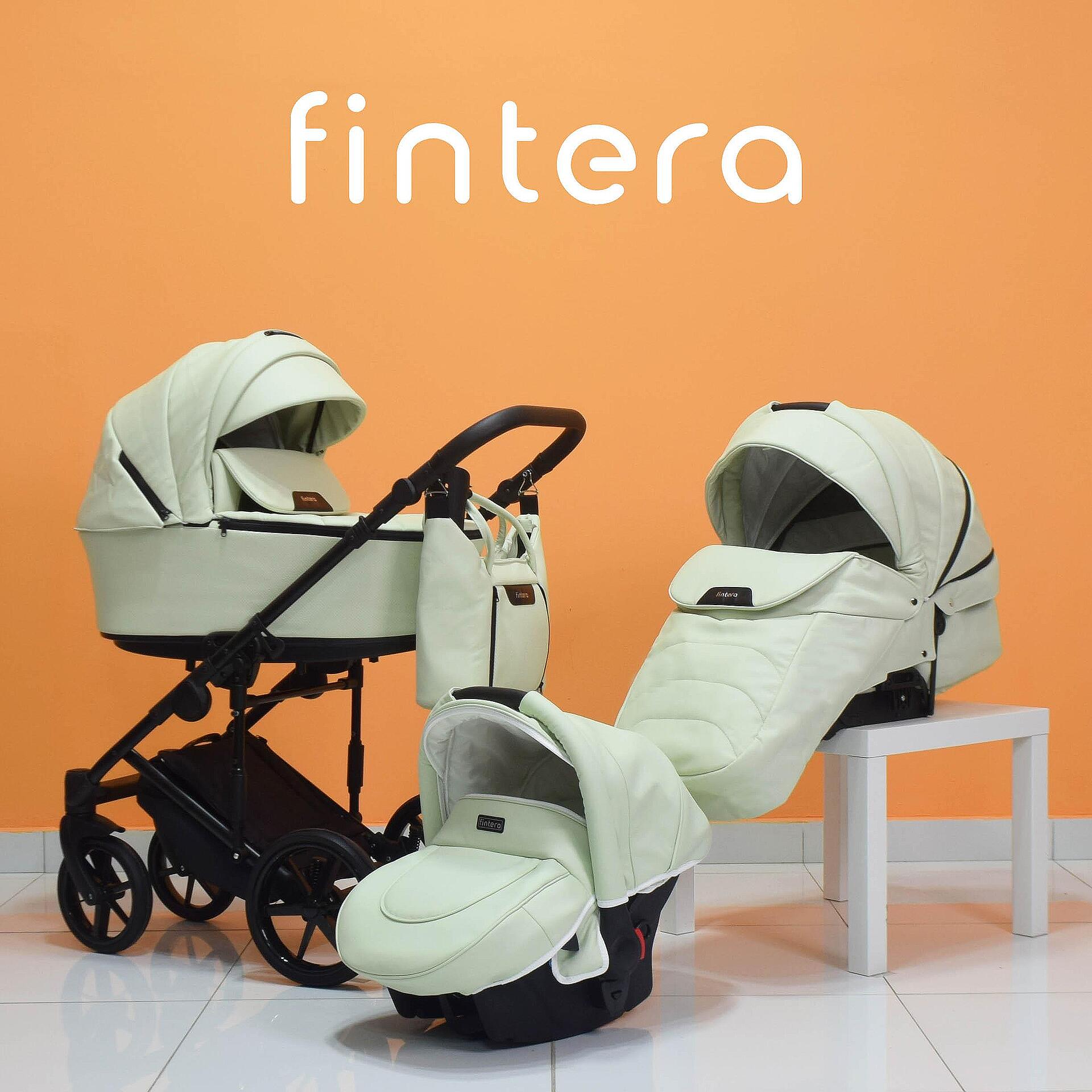 Бебешка количка Fintera Play, Модел 3 в 1, Еко кожа, Цвят бежов + Чанта, Дъждобран, Комарник, Поставка за чаша-Copy