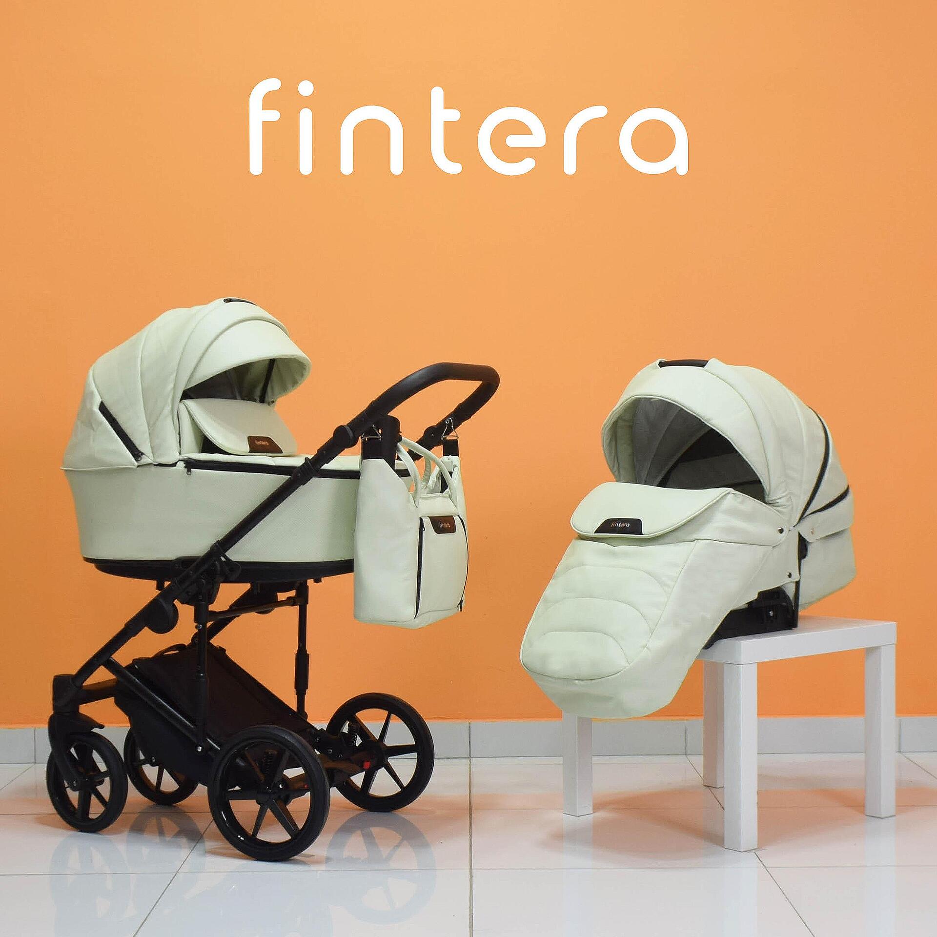 Бебешка количка Fintera Play, Модел 2 в 1, Еко кожа, Цвят бежов + Чанта, Дъждобран, Комарник, Поставка за чаша-Copy