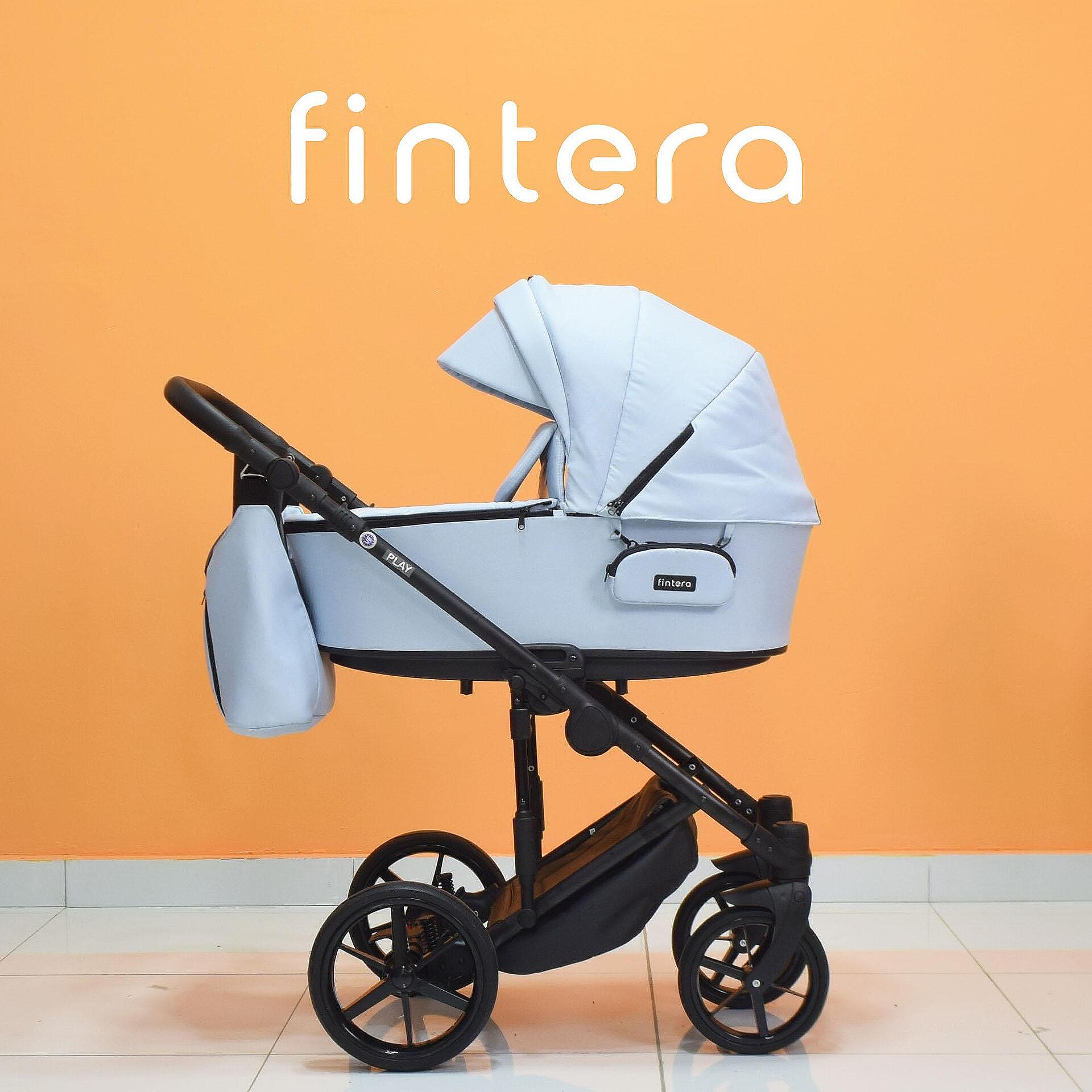Бебешка количка Fintera Play, Модел 2 в 1, Плат, Цвят син + Чанта, Дъждобран, Комарник, Поставка за чаша-Copy