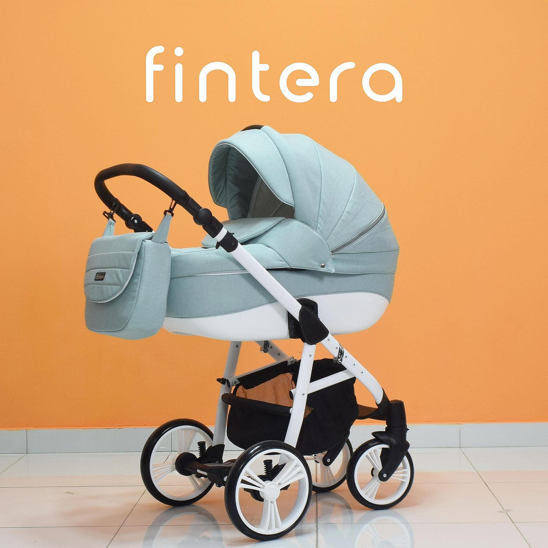 Бебешка количка Fintera Explorer, Модел 2 в 1, Плат, Зелен цвят + Чанта, Дъждобран, Комарник