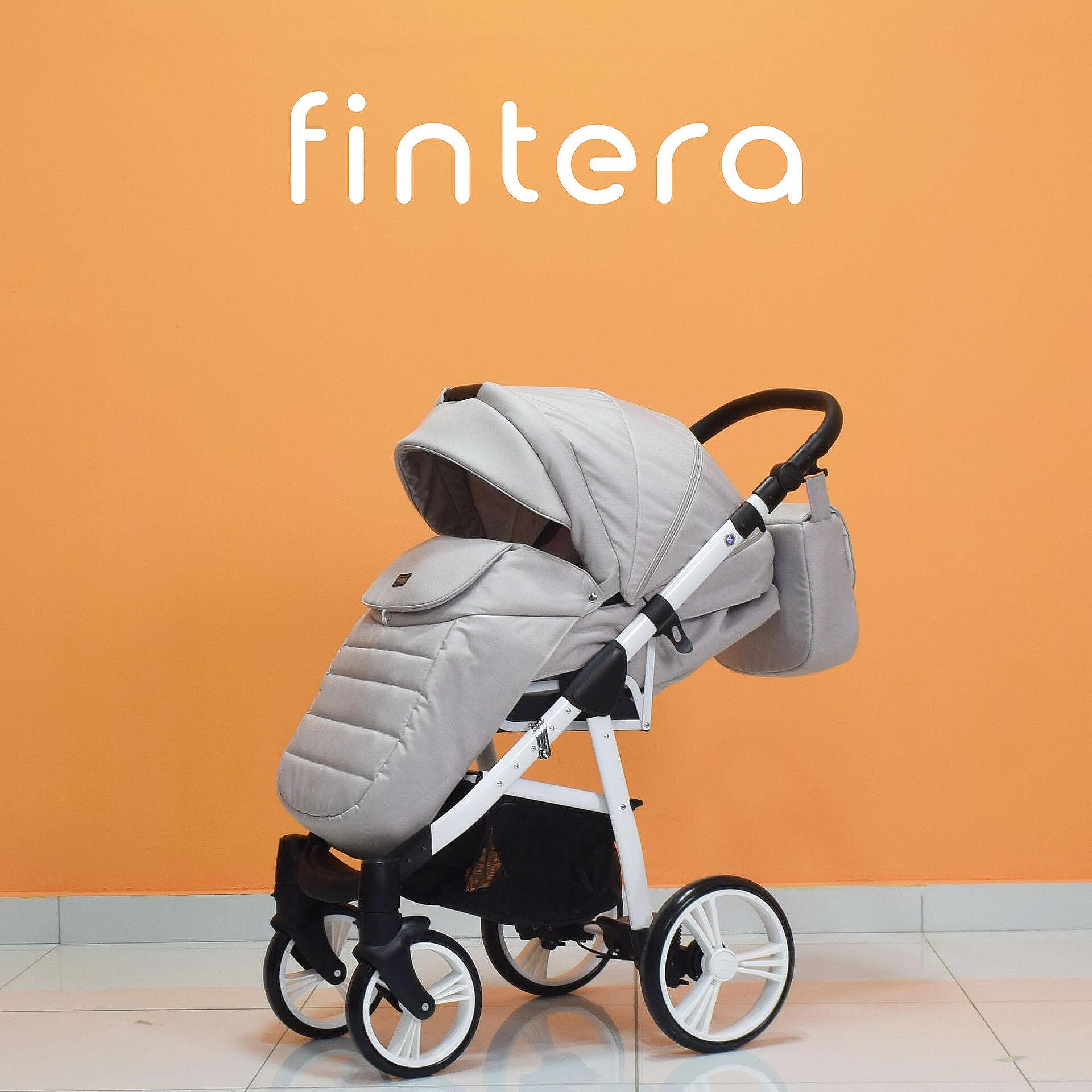 Бебешка количка Fintera Explorer, Модел 2 в 1, Плат, Бежов цвят + Чанта, Дъждобран, Комарник