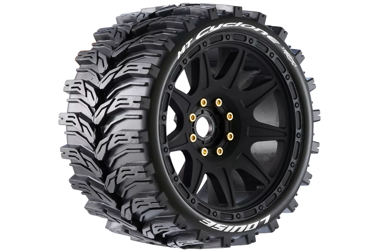 4 Pneumatici Louise RC T-Rock 1/8 Per Truggy – 17mm Hex, Montati, Neri - Foto 2